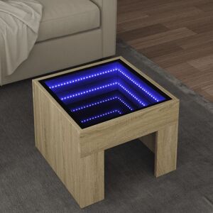 Berkfield Home Coffee Table with Infinity LED Sonoma Oak 40x40x30 cm in Brown Size: 40 x 40 x 30 cm Brown 40 x 40 x 30 cm Berkfield Home Coffee Table with Infinity LED Sonoma Oak 40x40x30 cm in Brown Size: 40 x 40 x 30 cm Brown 40 x 40 x 30 cm