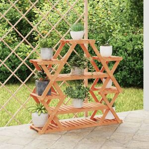 Berkfield Home Flower Stand 110x25x105 cm Solid Wood Fir in Brown Size: 110 x 25 x 105 cm Brown 110 x 25 x 105 cm Berkfield Home Flower Stand 110x25x105 cm Solid Wood Fir in Brown Size: 110 x 25 x 105 cm Brown 110 x 25 x 105 cm