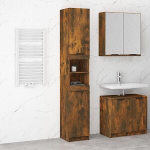 Berkfield Home Bathroom Cabinet Smoked Oak 32x34x188.5 cm Engineered Wood in Brown Brown 32x34x188.5 cm Berkfield Home Bathroom Cabinet Smoked Oak 32x34x188.5 cm Engineered Wood in Brown Brown 32x34x188.5 cm