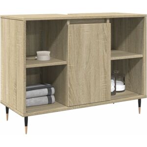Berkfield Home Bathroom Cabinet Sonoma Oak 80x33x60 cm Engineered Wood in Brown Size: 80 x 33 x 60 cm Brown 80 x 33 x 60 cm Berkfield Home Bathroom Cabinet Sonoma Oak 80x33x60 cm Engineered Wood in Brown Size: 80 x 33 x 60 cm Brown 80 x 33 x 60 cm