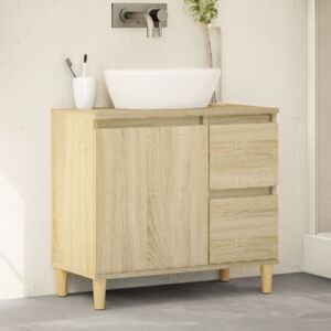 Berkfield Home Bathroom Cabinet Sonoma Oak 65x33x60 cm Engineered Wood in Brown Size: 65 x 33 x 60 cm Brown 65 x 33 x 60 cm Berkfield Home Bathroom Cabinet Sonoma Oak 65x33x60 cm Engineered Wood in Brown Size: 65 x 33 x 60 cm Brown 65 x 33 x 60 cm