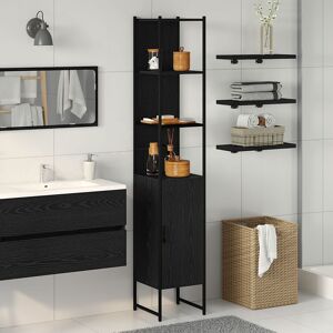Berkfield Home Bathroom Cabinet Black Oak 33x33x185, 5 cm Engineered Wood Black Berkfield Home Bathroom Cabinet Black Oak 33x33x185, 5 cm Engineered Wood Black