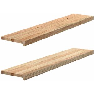 Berkfield Home Window Sills 2 pcs Untreated 120x25x2 cm Solid Wood Oak in Brown Size: Medium Brown Medium Berkfield Home Window Sills 2 pcs Untreated 120x25x2 cm Solid Wood Oak in Brown Size: Medium Brown Medium