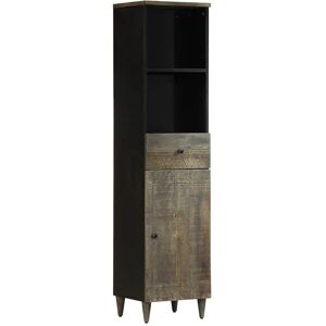 Berkfield Home Bathroom Cabinet 38x33x160 cm Solid Wood Mango in Black Size: 38 x 33 x 160 cm Black 38 x 33 x 160 cm Berkfield Home Bathroom Cabinet 38x33x160 cm Solid Wood Mango in Black Size: 38 x 33 x 160 cm Black 38 x 33 x 160 cm