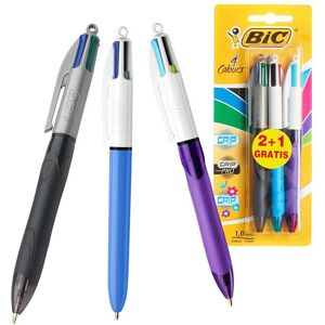 Bic Grip 4-Colours Retractable Pens Blister Pack of 3 - Medium 1.0mm Multicolor Bic Grip 4-Colours Retractable Pens Blister Pack of 3 - Medium 1.0mm Multicolor