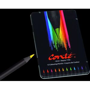 Bic Conte Colouring Pencils - Wood Free Colouring Pencils - Easy To Sharpen - Tin of 12 Multicolor Bic Conte Colouring Pencils - Wood Free Colouring Pencils - Easy To Sharpen - Tin of 12 Multicolor