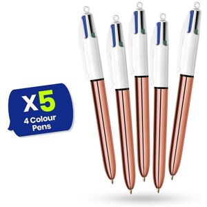 Bic 4 Colour Shine - Rose Gold - Pack of 5 Multicolor Bic 4 Colour Shine - Rose Gold - Pack of 5 Multicolor