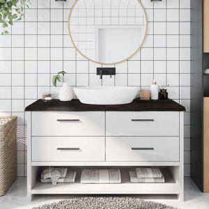 Berkfield Home Bathroom Countertop Dark Brown 140x60x(2-4) cm Treated Solid Wood in Grey Grey Berkfield Home Bathroom Countertop Dark Brown 140x60x(2-4) cm Treated Solid Wood in Grey Grey
