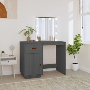 Berkfield Home Dressing Table with LED Grey 95x50x133.5 cm Solid Wood Pine Grey 95x50x133.5 cm Berkfield Home Dressing Table with LED Grey 95x50x133.5 cm Solid Wood Pine Grey 95x50x133.5 cm