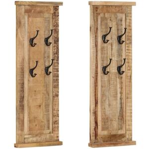 Berkfield Home Coat Racks 2 pcs Solid Wood Mango 38x100 cm in Brown Brown 38x100 cm Berkfield Home Coat Racks 2 pcs Solid Wood Mango 38x100 cm in Brown Brown 38x100 cm