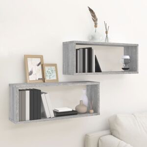 Berkfield Home Wall Cube Shelves 2 pcs Grey Sonoma 60x15x23 cm Engineered Wood Size: 60 x 15 x 23 cm Grey 60 x 15 x 23 cm Berkfield Home Wall Cube Shelves 2 pcs Grey Sonoma 60x15x23 cm Engineered Wood Size: 60 x 15 x 23 cm Grey 60 x 15 x 23 cm