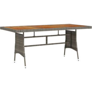 Berkfield Home Garden Table Grey 160x70x72 cm Poly Rattan & Solid Acacia Wood Size: 160 x 70 x 72 cm Grey 160 x 70 x 72 cm Berkfield Home Garden Table Grey 160x70x72 cm Poly Rattan & Solid Acacia Wood Size: 160 x 70 x 72 cm Grey 160 x 70 x 72 cm