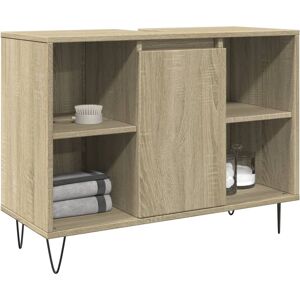 Berkfield Home Bathroom Cabinet Sonoma Oak 80x33x60 cm Engineered Wood in Brown Size: 80 x 33 x 60 cm Brown 80 x 33 x 60 cm Berkfield Home Bathroom Cabinet Sonoma Oak 80x33x60 cm Engineered Wood in Brown Size: 80 x 33 x 60 cm Brown 80 x 33 x 60 cm