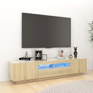 Berkfield Home TV Cabinet with LED Lights Sonoma Oak 180x35x40 cm in Brown Size: 180 x 35 x 40 cm Brown 180 x 35 x 40 cm Berkfield Home TV Cabinet with LED Lights Sonoma Oak 180x35x40 cm in Brown Size: 180 x 35 x 40 cm Brown 180 x 35 x 40 cm