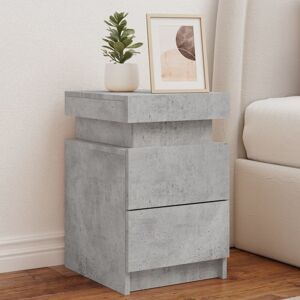 Berkfield Home Bedside Cabinet with LED Lights Concrete Grey 35x39x55 cm Size: 35 x 39 x 55 cm Grey 35 x 39 x 55 cm Berkfield Home Bedside Cabinet with LED Lights Concrete Grey 35x39x55 cm Size: 35 x 39 x 55 cm Grey 35 x 39 x 55 cm
