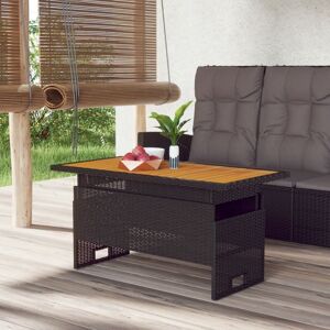 Berkfield Home Garden Table Black 100x50x43/63 cm Solid Wood Acacia&Poly Rattan Black 100x50x43/63 cm Berkfield Home Garden Table Black 100x50x43/63 cm Solid Wood Acacia&Poly Rattan Black 100x50x43/63 cm