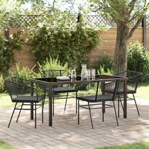 Berkfield Home Set of 3 Black PE rattan, Powder-coated steel Medium Durable Black Berkfield Home Set of 3 Black PE rattan, Powder-coated steel Medium Durable Black