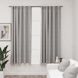 Berkfield Home Linen-Look Blackout Curtains with Hooks 2 pcs Grey 140x175 cm Grey 140x175 cm Berkfield Home Linen-Look Blackout Curtains with Hooks 2 pcs Grey 140x175 cm Grey 140x175 cm