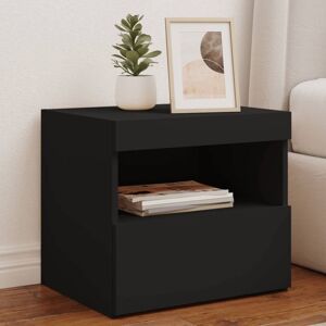 Berkfield Home Bedside Cabinet with LED Lights Black 50x40x45 cm Size: 50 x 40 x 45 cm Black 50 x 40 x 45 cm Berkfield Home Bedside Cabinet with LED Lights Black 50x40x45 cm Size: 50 x 40 x 45 cm Black 50 x 40 x 45 cm