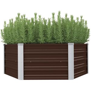 Berkfield Home Raised Garden Bed Brown 129x129x46 cm Galvanised Steel Size: 129 x 129 x 46 cm Brown 129 x 129 x 46 cm Berkfield Home Raised Garden Bed Brown 129x129x46 cm Galvanised Steel Size: 129 x 129 x 46 cm Brown 129 x 129 x 46 cm