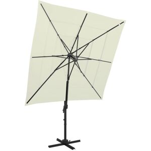 Berkfield Home 4-Tier Parasol with Aluminium Pole Sand 250x250 cm in Beige Beige 250x250 cm Berkfield Home 4-Tier Parasol with Aluminium Pole Sand 250x250 cm in Beige Beige 250x250 cm
