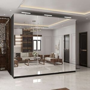 MN Furniture 3 Door Mirror Sliding Wardrobe with LED Light 250cm x 217cm in Black Size: 250 cm x 217 cm Black 250 cm x 217 cm MN Furniture 3 Door Mirror Sliding Wardrobe with LED Light 250cm x 217cm in Black Size: 250 cm x 217 cm Black 250 cm x 217 cm