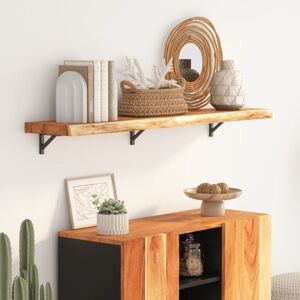 Berkfield Home Wall Shelf 120x20x3.8 cm Rectangular Solid Wood Acacia Live Edge in Brown Brown 120x20x3.8 cm Berkfield Home Wall Shelf 120x20x3.8 cm Rectangular Solid Wood Acacia Live Edge in Brown Brown 120x20x3.8 cm
