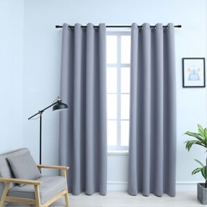 Berkfield Home Blackout Curtains with Metal Rings 2 pcs Grey 140x175 cm Grey 140x175 cm Berkfield Home Blackout Curtains with Metal Rings 2 pcs Grey 140x175 cm Grey 140x175 cm