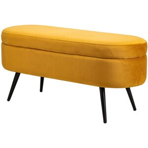 Nordlys Scandinavian Design Bench with Metal Legs Storage in Yellow Yellow Nordlys Scandinavian Design Bench with Metal Legs Storage in Yellow Yellow