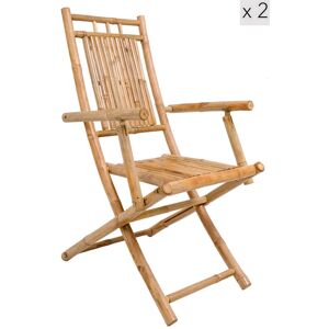 Nordlys Set of 2 Solid Bamboo Chairs in Brown Brown Nordlys Set of 2 Solid Bamboo Chairs in Brown Brown