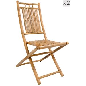 Nordlys Set of 2 Solid Bamboo Chairs in Brown Brown Nordlys Set of 2 Solid Bamboo Chairs in Brown Brown