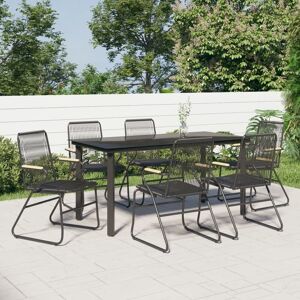 Berkfield Home 7 Piece Garden Dining Set Black PVC Rattan Black Berkfield Home 7 Piece Garden Dining Set Black PVC Rattan Black
