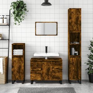 Berkfield Home Bathroom Cabinet Smoked Oak 80x33x60 cm Engineered Wood in Brown Size: 80 x 33 x 60 cm Brown 80 x 33 x 60 cm Berkfield Home Bathroom Cabinet Smoked Oak 80x33x60 cm Engineered Wood in Brown Size: 80 x 33 x 60 cm Brown 80 x 33 x 60 cm