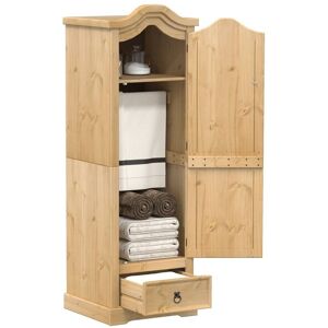 Berkfield Home Wardrobe Corona 55x52x170 cm Solid Wood Pine in Brown Size: 55 x 52 x 170 cm Brown 55 x 52 x 170 cm Berkfield Home Wardrobe Corona 55x52x170 cm Solid Wood Pine in Brown Size: 55 x 52 x 170 cm Brown 55 x 52 x 170 cm