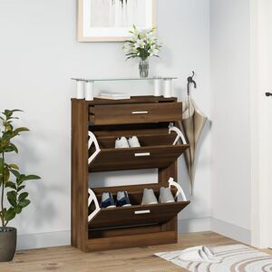 Berkfield Home Shoe Cabinet Brown Oak 63x24x104 cm Engineered Wood Size: 63 x 24 x 104 cm Brown 63 x 24 x 104 cm Berkfield Home Shoe Cabinet Brown Oak 63x24x104 cm Engineered Wood Size: 63 x 24 x 104 cm Brown 63 x 24 x 104 cm