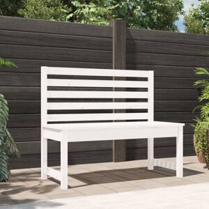 Berkfield Home Garden Bench White 109 cm Solid Wood Pine White Berkfield Home Garden Bench White 109 cm Solid Wood Pine White