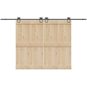 Berkfield Home Sliding Door Hardware Kit 366 cm Steel Black Multicolor Berkfield Home Sliding Door Hardware Kit 366 cm Steel Black Multicolor