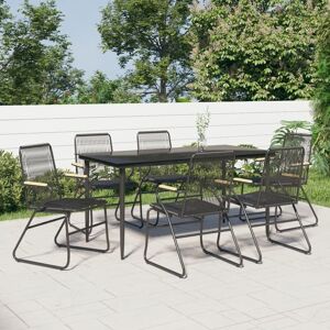 Berkfield Home 7 Piece Garden Dining Set Black PVC Rattan Black Berkfield Home 7 Piece Garden Dining Set Black PVC Rattan Black