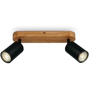 BRILONER Black Wood 2xGU10 9W Requires Bulb Spotlight Black BRILONER Black Wood 2xGU10 9W Requires Bulb Spotlight Black