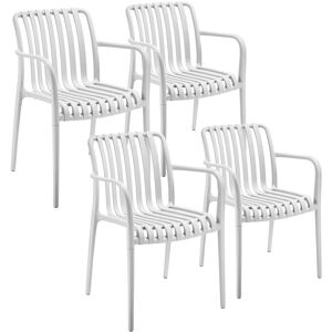 tectake Garden Chairs Alcudia in Cream Size: 4 Person Cream 4 Person tectake Garden Chairs Alcudia in Cream Size: 4 Person Cream 4 Person