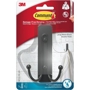 3M CLAW Men's Command Bath Matte Black Large Double Hook Bath36 Black 3M CLAW Men's Command Bath Matte Black Large Double Hook Bath36 Black