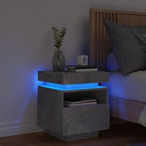 Berkfield Home Bedside Cabinet with LED Lights Concrete Grey 40x39x48.5 cm Grey 40x39x48.5 cm Berkfield Home Bedside Cabinet with LED Lights Concrete Grey 40x39x48.5 cm Grey 40x39x48.5 cm