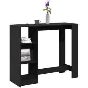 Berkfield Home Bar Table with Shelf Black 124x46x103.5 cm Engineered Wood Black 124x46x103.5 cm Berkfield Home Bar Table with Shelf Black 124x46x103.5 cm Engineered Wood Black 124x46x103.5 cm
