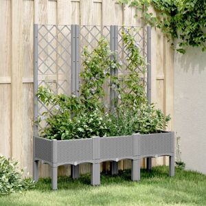 Berkfield Home Garden Planter with Trellis Light Grey 120x40x142 cm PP Size: 120 x 40 x 142 cm Grey 120 x 40 x 142 cm Berkfield Home Garden Planter with Trellis Light Grey 120x40x142 cm PP Size: 120 x 40 x 142 cm Grey 120 x 40 x 142 cm