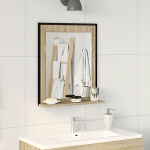 Berkfield Home Bathroom Mirror with Shelf Sonoma Oak 50x12x60 cm Engineered Wood in Brown Size: 50 x 12 x 60 cm Brown 50 x 12 x 60 cm Berkfield Home Bathroom Mirror with Shelf Sonoma Oak 50x12x60 cm Engineered Wood in Brown Size: 50 x 12 x 60 cm Brown 50 x 12 x 60 cm