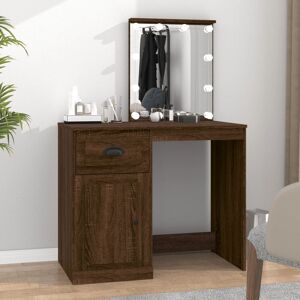 Berkfield Home Dressing Table with LED Brown Oak 90x50x132.5 cm Engineered Wood Brown 90x50x132.5 cm Berkfield Home Dressing Table with LED Brown Oak 90x50x132.5 cm Engineered Wood Brown 90x50x132.5 cm