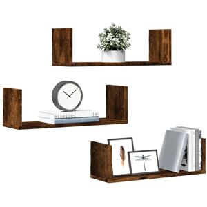 Berkfield Home Wall Shelves 3 pcs Smoked Oak 58x18x18 cm Engineered Wood in Brown Size: 58 x 18 x 18 cm Brown 58 x 18 x 18 cm Berkfield Home Wall Shelves 3 pcs Smoked Oak 58x18x18 cm Engineered Wood in Brown Size: 58 x 18 x 18 cm Brown 58 x 18 x 18 cm