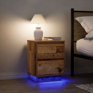 Berkfield Home Bedside Cabinets with LED Lights 2 pcs Old Wood 38x34x50 cm Size: 38 x 34 x 50 cm Multicolor 38 x 34 x 50 cm Berkfield Home Bedside Cabinets with LED Lights 2 pcs Old Wood 38x34x50 cm Size: 38 x 34 x 50 cm Multicolor 38 x 34 x 50 cm