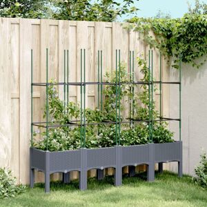 Berkfield Home Garden Planter with Trellis Blue Grey 160x40x142.5 cm PP Grey 160x40x142.5 cm Berkfield Home Garden Planter with Trellis Blue Grey 160x40x142.5 cm PP Grey 160x40x142.5 cm