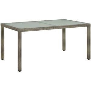 Berkfield Home Garden Table 150x90x75 cm Tempered Glass & Poly Rattan Grey Size: 150 x 90 x 75 cm Grey 150 x 90 x 75 cm Berkfield Home Garden Table 150x90x75 cm Tempered Glass & Poly Rattan Grey Size: 150 x 90 x 75 cm Grey 150 x 90 x 75 cm